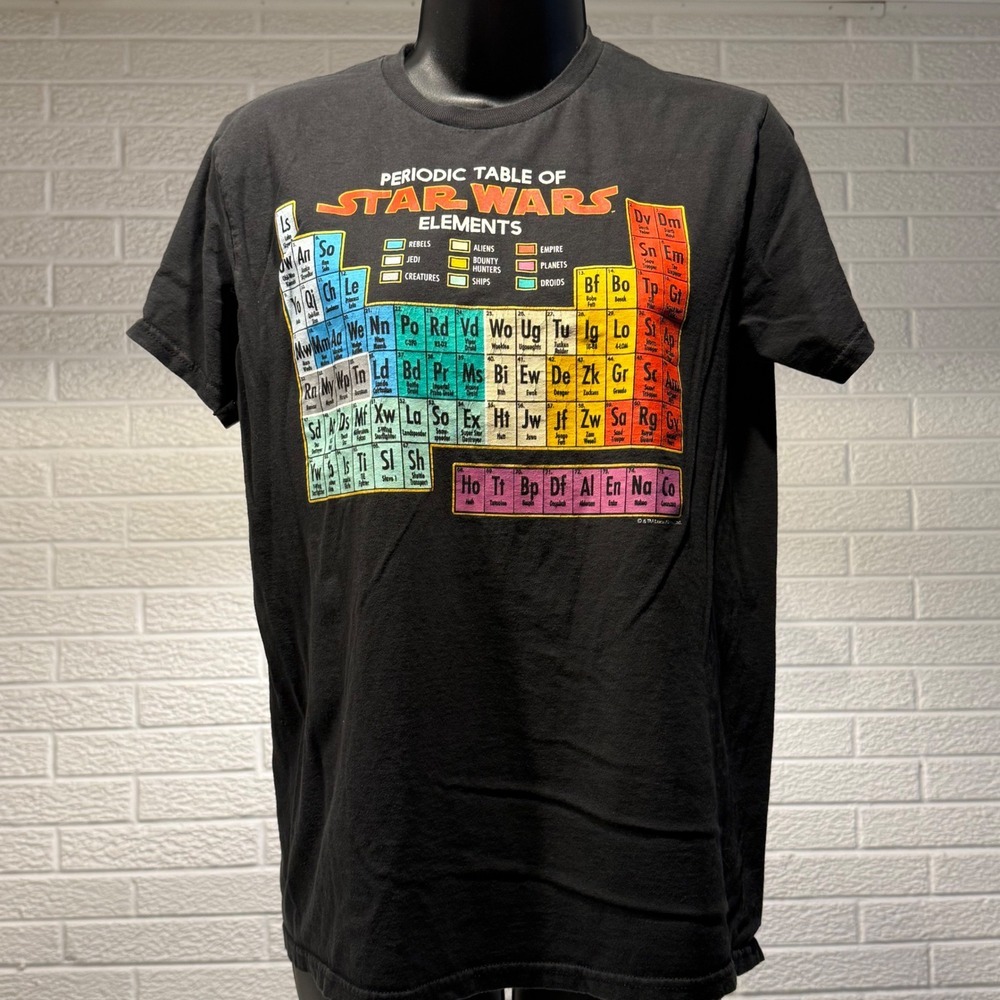Star Wars Periodic Table Of Elements Graphic T Shirt Black‎ Mens Medium